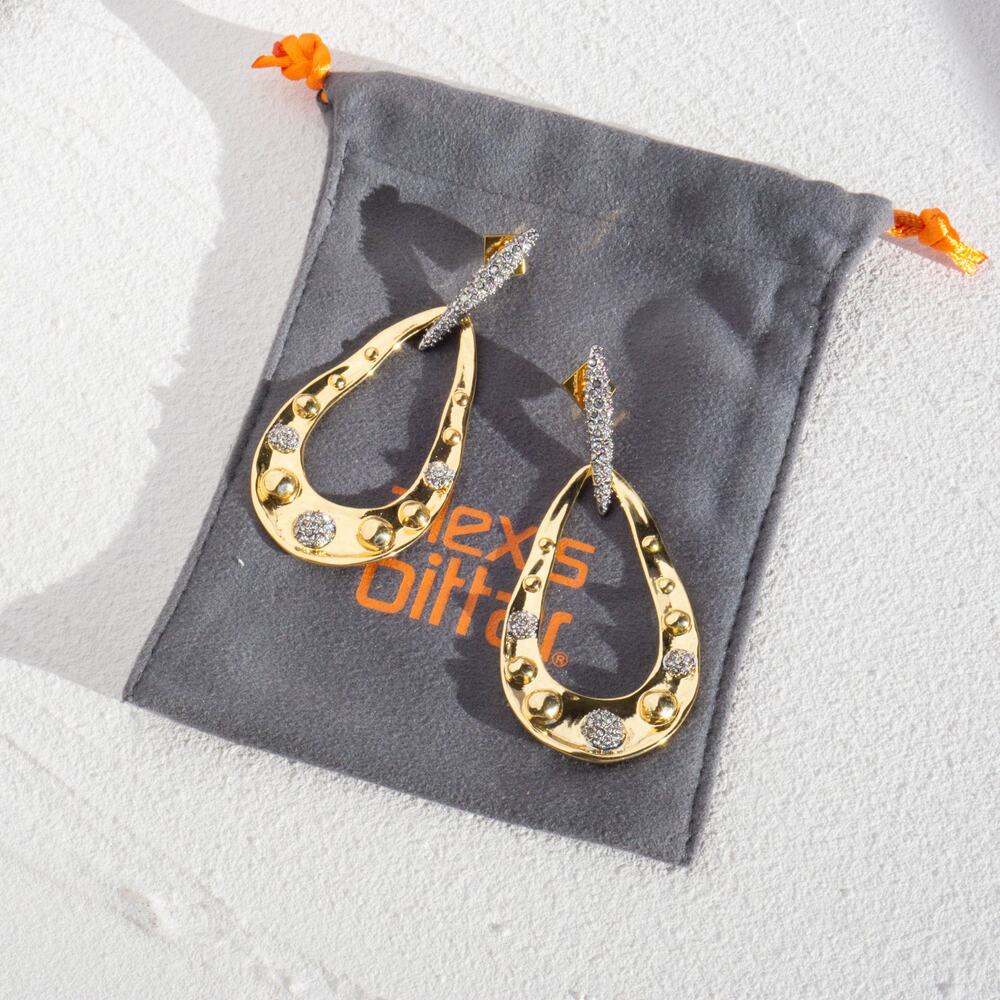 Alexis Bittar Encrusted Molten Dot Liquid Link Earrings